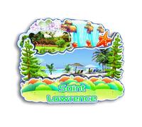 Quwsne Imán para nevera, San Lorenzo, Barbados, imán para nevera, recuerdos de viaje, regalos turísticos, monumentos clásicos 3D, hechos a mano, decoración del hogar, 2220