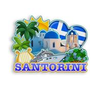 Quwsne Imán para nevera, Santorini, Grecia, imán para nevera, recuerdos de viaje de ciudad, regalos turísticos, monumentos clásicos 3D, hechos a mano, decoración del hogar, 1708