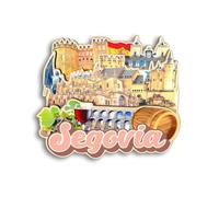 Quwsne Imán para nevera Segovia, España, imán para nevera, recuerdos de viaje de ciudad, regalos turísticos, monumentos clásicos 3D, hechos a mano, decoración del hogar, 1004, QS-CYT-1004