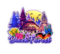 Quwsne Imán para nevera, selva negra, Alemania, imán para nevera, recuerdos de viaje de ciudad, regalos turísticos, monumentos clásicos 3D, hechos a mano, decoración del hogar -1238