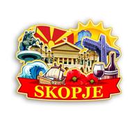 Quwsne - Imán para nevera Skopje Macedonia del Norte, imán para nevera, recuerdos de viaje en la ciudad, regalos turísticos, hechos a mano, manualidades, decoración del hogar, 2505