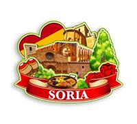 Quwsne Imán para nevera Soria España, imán para nevera, recuerdos de viaje de ciudad, regalos turísticos, monumentos clásicos 3D, hechos a mano, decoración del hogar -1514, QS-WC-1514