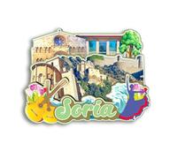 Quwsne Imán para nevera Soria España, imán para nevera, recuerdos de viaje de ciudad, regalos turísticos, monumentos clásicos 3D, hechos a mano, decoración del hogar, 1005, QS-CYT-1005