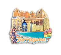 Quwsne Imán para nevera Tarragona España, imán para nevera, recuerdos de viaje de ciudad, regalos turísticos, monumentos clásicos 3D, hechos a mano, decoración del hogar, 1016
