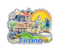 Quwsne Imán para nevera Tirana Albania, imán de nevera, recuerdos de viaje de ciudad, regalos turísticos, monumentos clásicos 3D, hechos a mano, decoración del hogar -2459