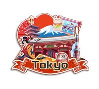 Quwsne Imán para nevera, Tokio, Japón, imán para nevera, recuerdos de viaje de ciudad, regalos turísticos, monumentos clásicos 3D, hechos a mano, decoración del hogar -3744