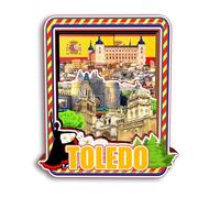 Quwsne Imán para nevera Toledo, España, imán para nevera, recuerdos de viaje de ciudad, regalos turísticos, monumentos clásicos 3D, hechos a mano, decoración del hogar -3569