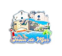 Quwsne Imán para nevera Tossa de Mar España, imán para nevera, recuerdos de viaje de ciudad, regalos turísticos, monumentos clásicos 3D, hechos a mano, decoración del hogar - 1073