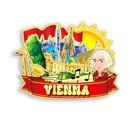 Quwsne Imán para nevera, Viena, Austria, imán para nevera, recuerdo de ciudad, regalos turísticos, monumentos clásicos 3D, hechos a mano, decoración del hogar, 1586