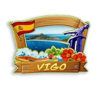 Quwsne Imán para nevera Vigo España, imán para nevera, recuerdos de viaje de ciudad, regalos turísticos, monumentos clásicos 3D, hechos a mano, decoración del hogar, 1554, QS-WC-1554