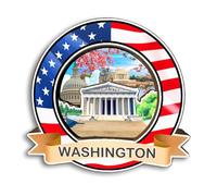 Quwsne Imán para nevera Washington, Estados Unidos, América, imán para nevera, recuerdos de viaje de ciudad, regalos turísticos, monumentos clásicos 3D, hechos a mano, decoración del hogar -3371