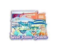 Quwsne Imán para nevera West Palm Beach, Florida, Estados Unidos, Imanes Nevera Ciudades, Recuerdos de Viaje, Regalos Turísticos, Monumentos Clásicos 3D, Hechos a Mano, Decoración del Hogar, 616