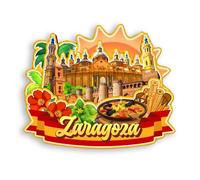 Quwsne Imán para nevera Zaragoza España, imán para nevera, recuerdos de viaje de ciudad, regalos turísticos, monumentos clásicos 3D, hechos a mano, decoración del hogar -1403