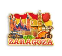 Quwsne Imán para nevera Zaragoza España, imán para nevera, recuerdos de viaje de ciudad, regalos turísticos, monumentos clásicos 3D, hechos a mano, decoración del hogar -1404, QS-WC-1404