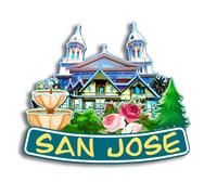 Quwsne Imanes Imán para nevera San José, California, Estados Unidos, Ciudades, recuerdos de viaje, regalos turísticos, monumentos clásicos en 3D, hechos a mano, manualidades, decoración del hogar