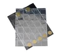 QuxetlRyz Album Monedas 10/20 PCS 20/30/42 Hole Coin Pocket Pages Collection Binder Inserts Sleeves Stamp Holders Collecting Album Book(30 Grids 10pcs)