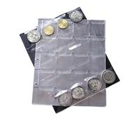QuxetlRyz Album Monedas 10/20 PCS 20/30/42 Hole Coin Pocket Pages Collection Binder Inserts Sleeves Stamp Holders Collecting Album Book(20 Grids 10pcs)