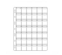 QuxetlRyz Album Monedas 10pcs A4 9-Ring Coin Binder Pages - Transparent PVC Sheets with Protective Flap Closure, 12/20/30/42 Pockets for Collection(42-Pcokets 10pcs)