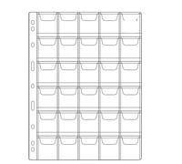 QuxetlRyz Album Monedas 10pcs A4 9-Ring Coin Binder Pages - Transparent PVC Sheets with Protective Flap Closure, 12/20/30/42 Pockets for Collection(30-Pcokets 10pcs)