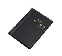 QuxetlRyz Album Monedas 120 Grid Coin Collecting Album Books Coinning Holders World Storage Book PU Case Collection Pockets(Black)