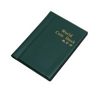 QuxetlRyz Album Monedas 120 Grid Coin Collecting Album Books Coinning Holders World Storage Book PU Case Collection Pockets(Green)