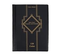 QuxetlRyz Album Monedas 120 Pockets Artificial PU Leather Coins Collection Album Book Collecting Money Organizer Storage Bags PVC Film(Black)