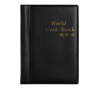 QuxetlRyz Album Monedas 120 Pockets Coinnings Collection Album Book Mini Penny Storage Bag Collecting Money Organizer Coinning Holder Albums(Black)