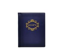 QuxetlRyz Album Monedas 250/120 Pockets PU Leather Album For Coins 10 Sheets Stamp Coin Collection Book For Commemorative Badges Tokens Home(120 Pockets Blue)