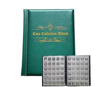 QuxetlRyz Album Monedas 480 Coin Collectible Organizer Memorial Album Collector's Book Convenient Storage Display for Collectors(Dark Green)