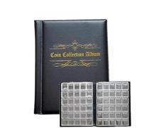 QuxetlRyz Album Monedas 480 Coin Collectible Organizer Memorial Album Collector's Book Convenient Storage Display for Collectors(Black)