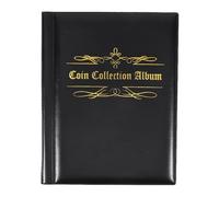 QuxetlRyz Album Monedas 480-Coin Collection Album Euro Coin Collecting Book Pennies Medallions Badges Dollar Organizer(Black)
