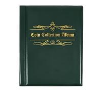 QuxetlRyz Album Monedas 480-Coin Collection Album Euro Coin Collecting Book Pennies Medallions Badges Dollar Organizer(Dark Green)