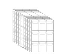QuxetlRyz Album Monedas 6/9/12/20/30/42 Pocket Coin Pages 10PCS 20PCS Plastic Holders Stamp Collector Supplies for Currency Collection(20pcs-9 Grids)