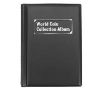 QuxetlRyz Album Monedas Coin Collection 120 gram Coins Artificial PU Leather PVC Film(Black)