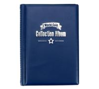 QuxetlRyz Album Monedas Coin Collection 120 gram Coins Artificial PU Leather PVC Film(Blue)
