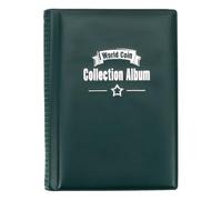 QuxetlRyz Album Monedas Coin Collection 120 gram Coins Artificial PU Leather PVC Film(Green)