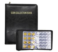 QuxetlRyz Album Monedas Coin Collection Ring Book Holder with Flip Cover Protection PVC Storage Books Waterproof Dustproof for Collectors(4cm Coin Book Set)