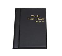 QuxetlRyz Album Monedas Coin Collector Album 10 Pages 120 Compartments Minimum Commemorative Coins Decor Easy Access(Black)