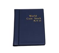 QuxetlRyz Album Monedas Coin Collector Album 10 Pages 120 Compartments Minimum Commemorative Coins Decor Easy Access(Blue)