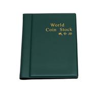 QuxetlRyz Album Monedas Coin Collector Album 10 Pages 120 Compartments Minimum Commemorative Coins Decor Easy Access(Green)