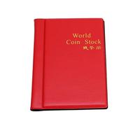 QuxetlRyz Album Monedas Coin Collector Album 10 Pages 120 Compartments Minimum Commemorative Coins Decor Easy Access(Red)