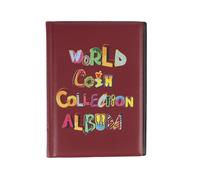 QuxetlRyz Album Monedas Mini Penny Coin Storage Bag Album Book 120 Pockets Coins Collector Collecting Money Organizer Holder Albums(Red)