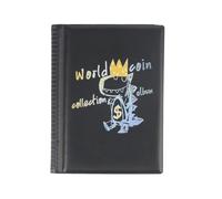 QuxetlRyz Album Monedas Mini Penny Coin Storage Bag Album Book 120 Pockets Coins Collector Collecting Money Organizer Holder Albums(Black B)