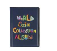 QuxetlRyz Album Monedas Mini Penny Coin Storage Bag Album Book 120 Pockets Coins Collector Collecting Money Organizer Holder Albums(Blue A)