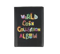 QuxetlRyz Album Monedas Mini Penny Coin Storage Bag Album Book 120 Pockets Coins Collector Collecting Money Organizer Holder Albums(Black A)