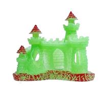 QuxetlRyz Decoración Acuario Túnel Rocalla artística de Resina en Forma Castillo, decoración Acuario una Pieza, Adorno pecera for paisajismo del hogar(Luminous)