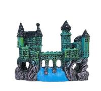QuxetlRyz Decoración Acuario Túnel Rocalla artística de Resina en Forma Castillo, decoración Acuario una Pieza, Adorno pecera for paisajismo del hogar(11CM A)