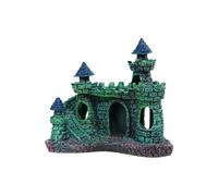 QuxetlRyz Decoración Acuario Túnel Rocalla artística de Resina en Forma Castillo, decoración Acuario una Pieza, Adorno pecera for paisajismo del hogar(9CM B)