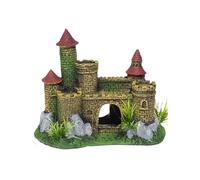 QuxetlRyz Decoración Acuario Túnel Rocalla artística de Resina en Forma Castillo, decoración Acuario una Pieza, Adorno pecera for paisajismo del hogar(18CM)