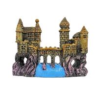 QuxetlRyz Decoración Acuario Túnel Rocalla artística de Resina en Forma Castillo, decoración Acuario una Pieza, Adorno pecera for paisajismo del hogar(11CM B)
